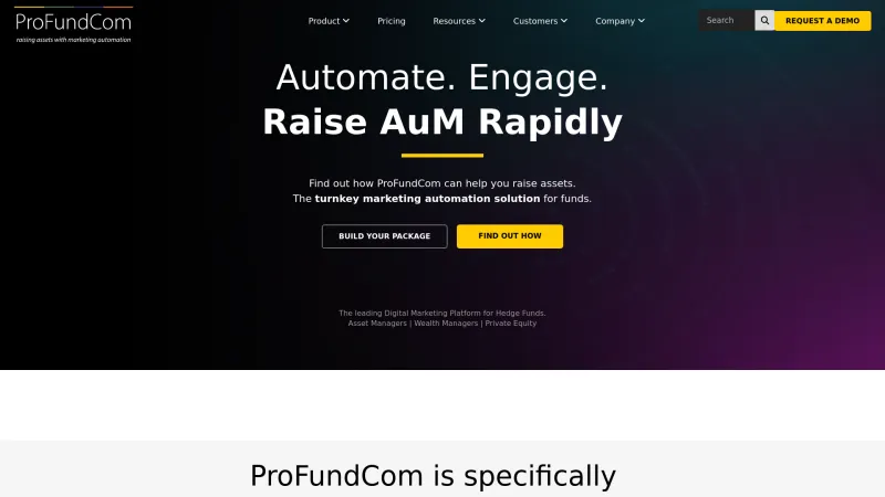 Homepage of ProFundCom