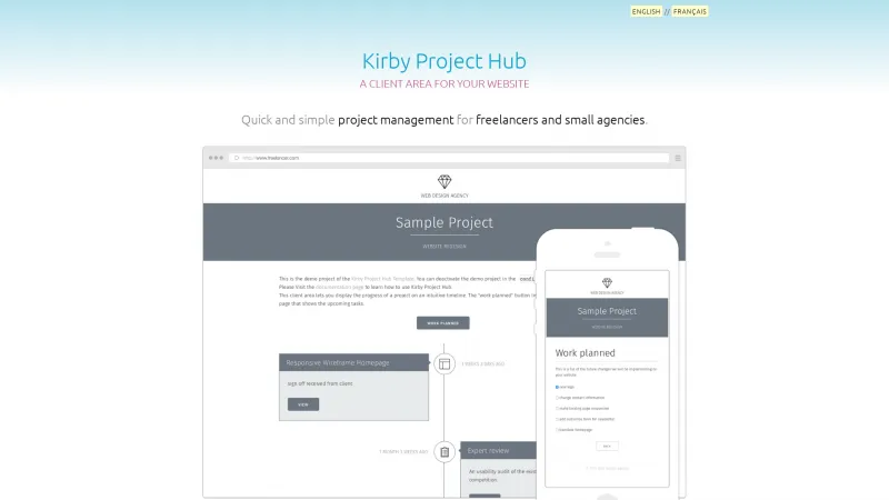 Homepage of Kirby Project Hub