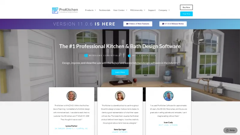 Homepage of ProKitchen