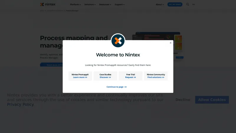 Homepage of Nintex Promapp