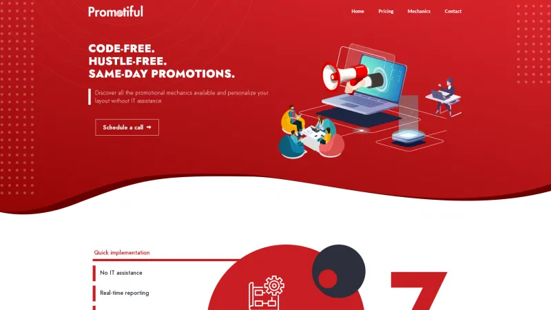 Homepage of Promotiful