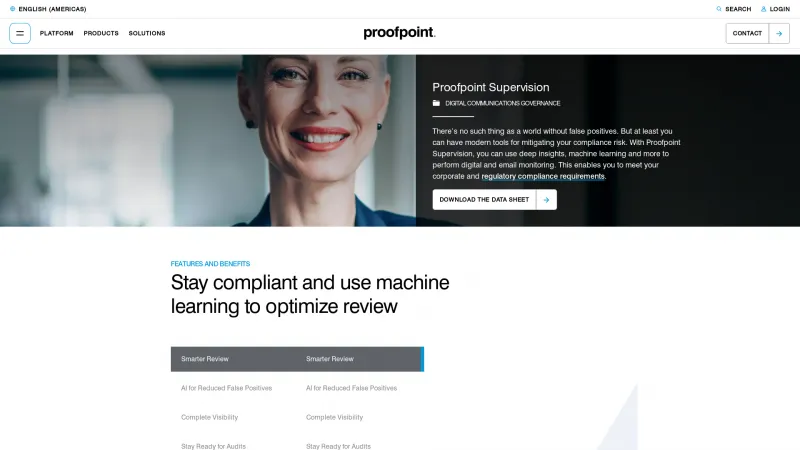 Homepage of Proofpoint Intelligent Supervision