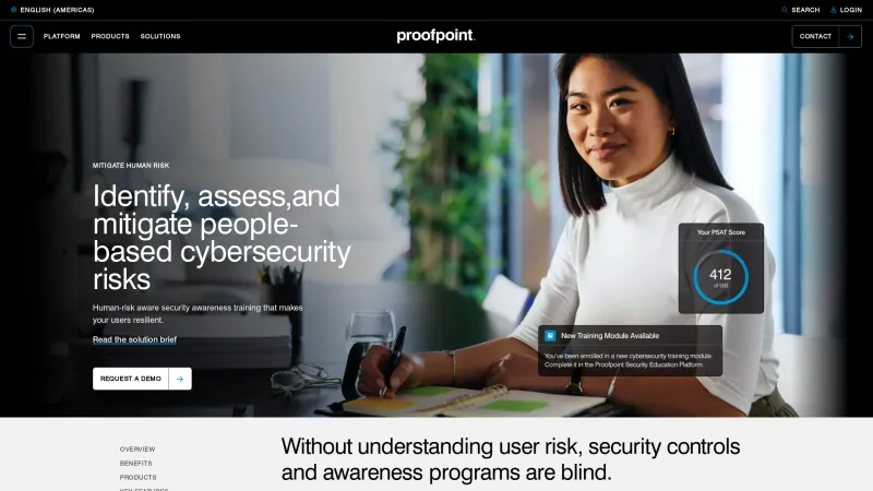 Homepage of Proofpoint Security Awareness Training