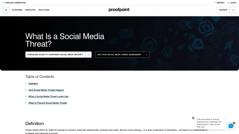 Homepage of Proofpoint Social Discover