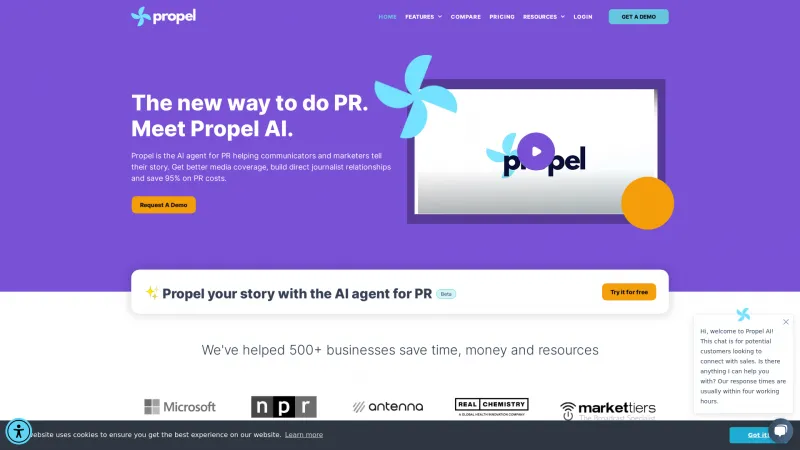 Homepage of Propel