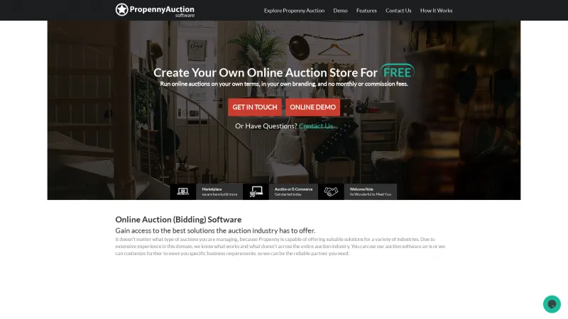 Homepage of ProPennyAuction