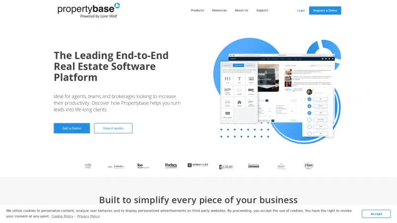 Homepage of Propertybase