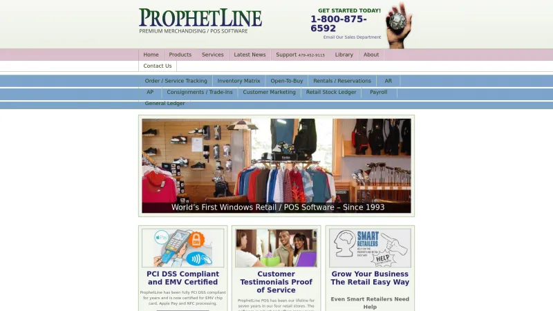 Homepage of ProphetLine for Windows