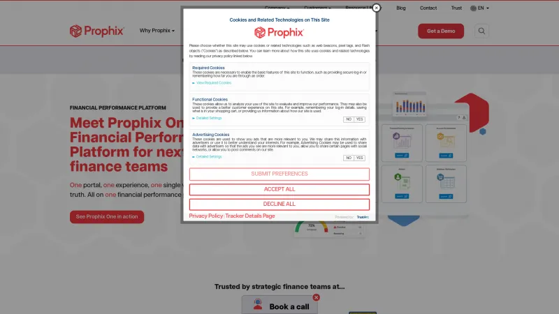 Homepage of Prophix