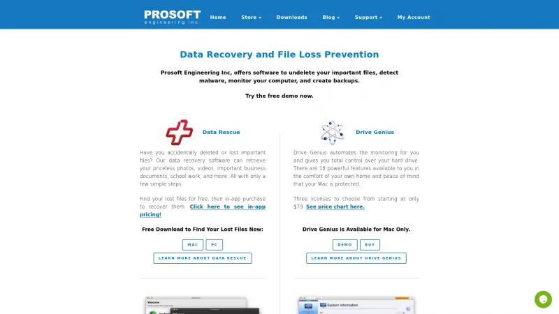 Homepage of Data Rescue