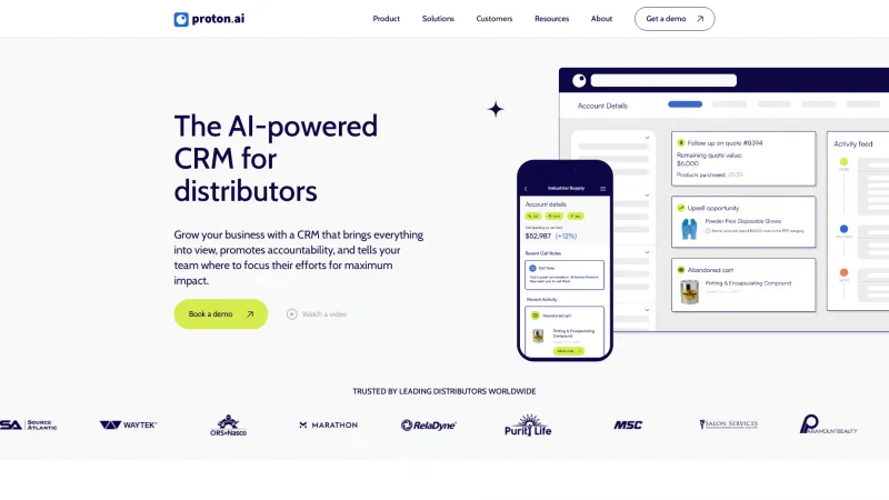 Homepage of Proton.ai