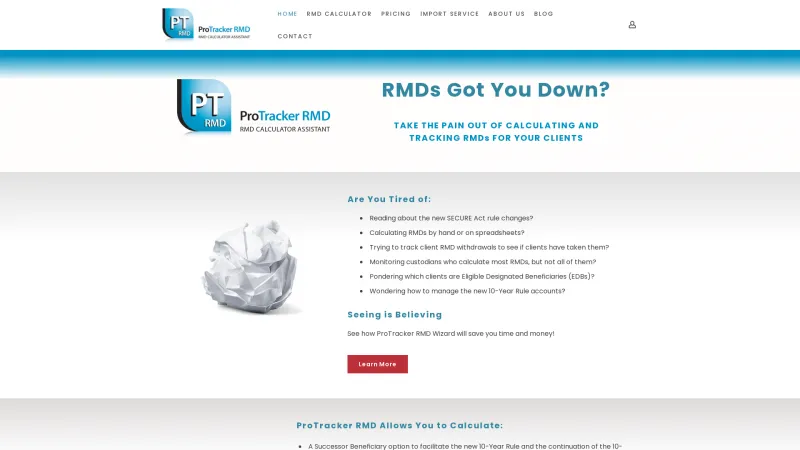 Homepage of ProTracker RMD