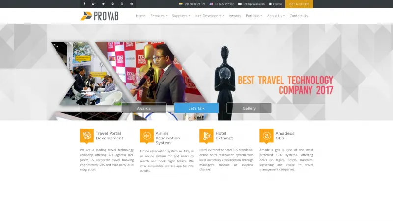 Homepage of PROVAB TECHNOSOFT