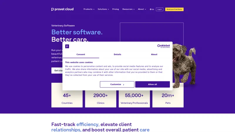 Homepage of Provet Cloud