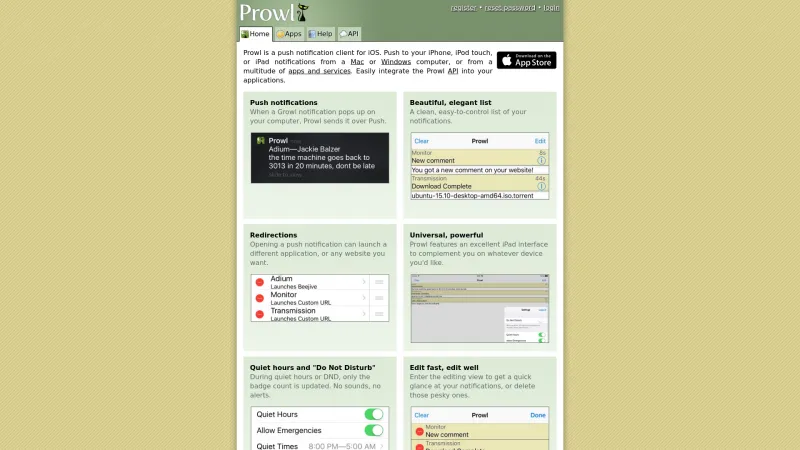 Homepage of Prowl