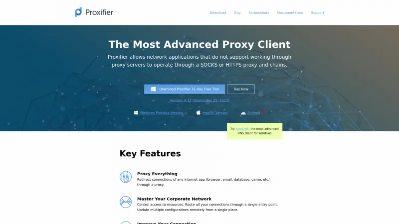 Homepage of Proxifier