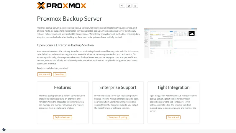 Homepage of Proxmox Backup Server