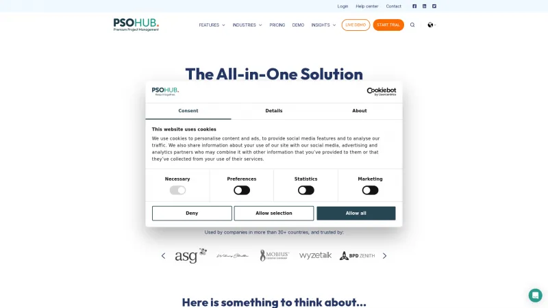 Homepage of PSOhub