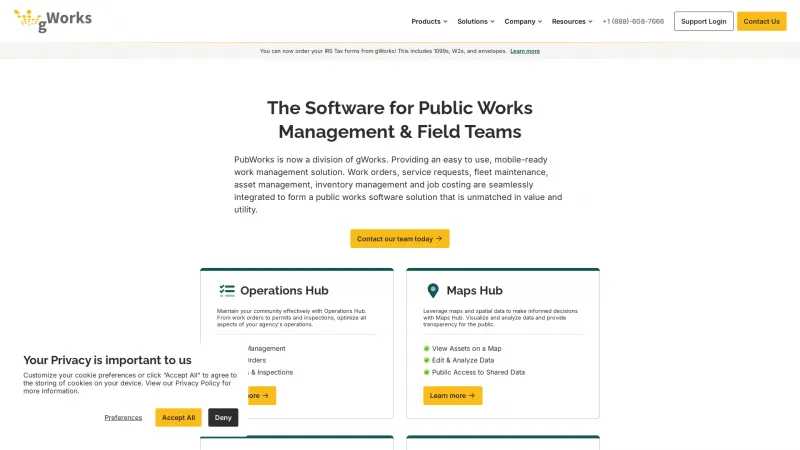 Homepage of PubWorks