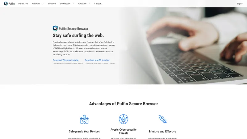 Homepage of Puffin