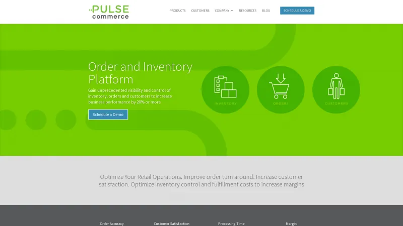 Homepage of Pulse Commerce