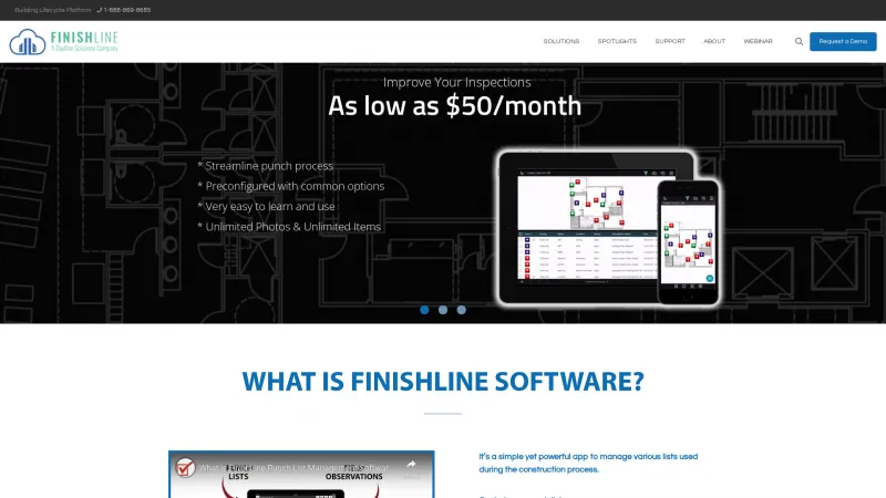 Homepage of FinishLine