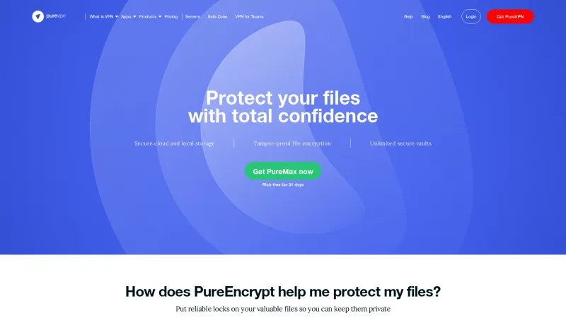 Homepage of PureEncrypt