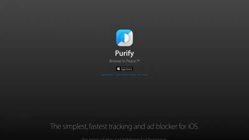 Homepage of Purify