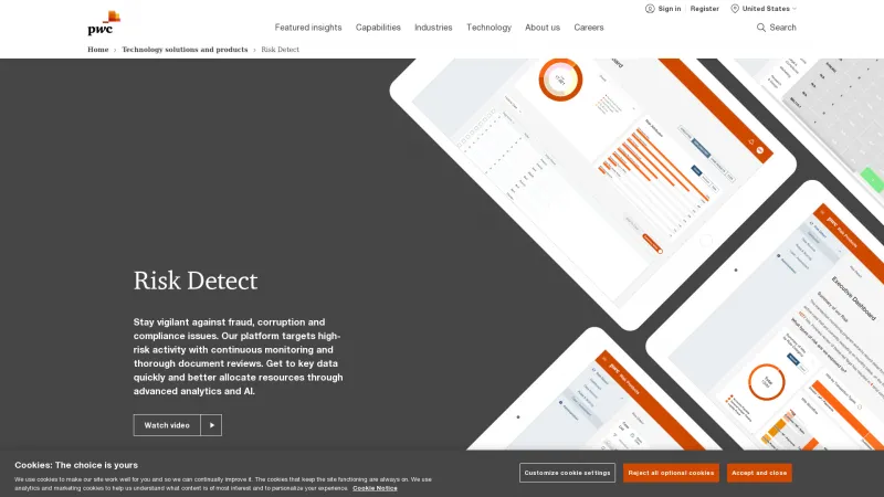 Homepage of PwC Detection and Monitoring Hub