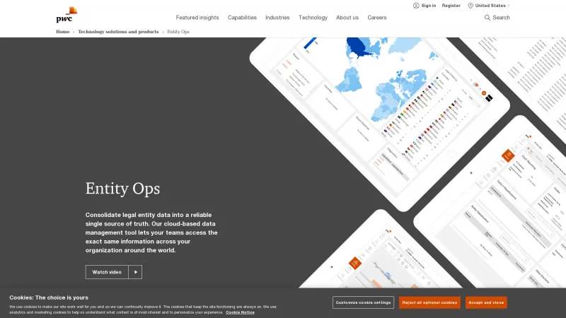 Homepage of PwC Master Data Management