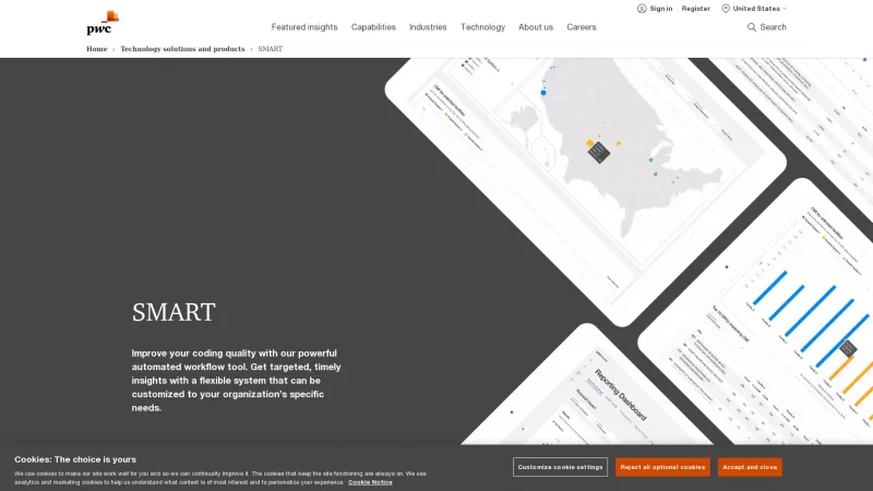 Homepage of PwC SMART