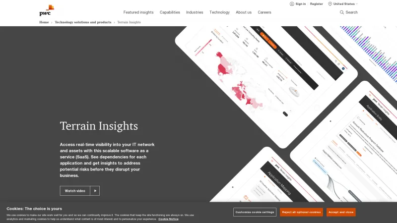 Homepage of PwC Terrain Insights