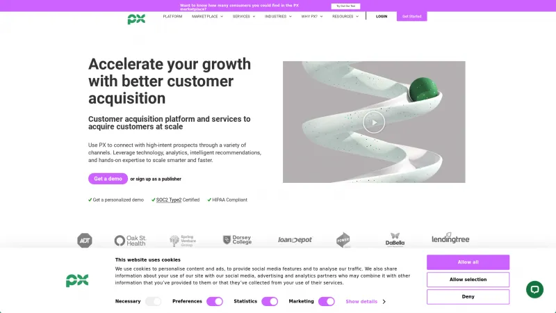 Homepage of PX