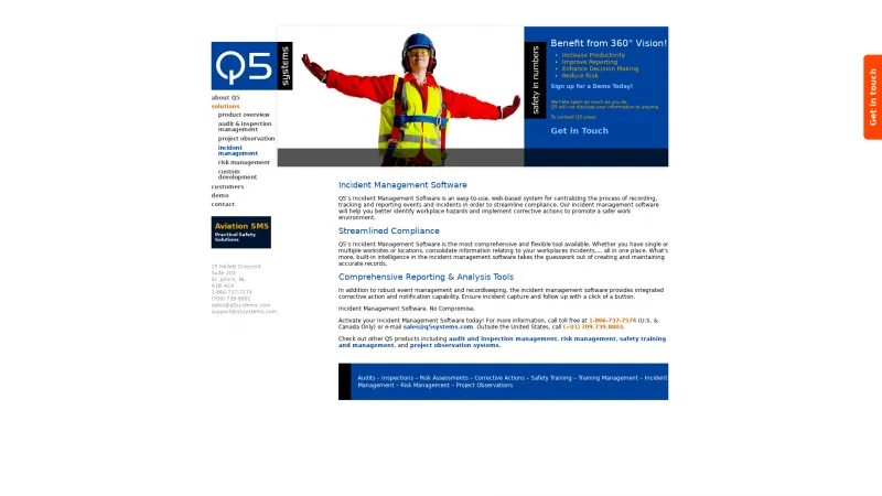 Homepage of Q5 Incident Management