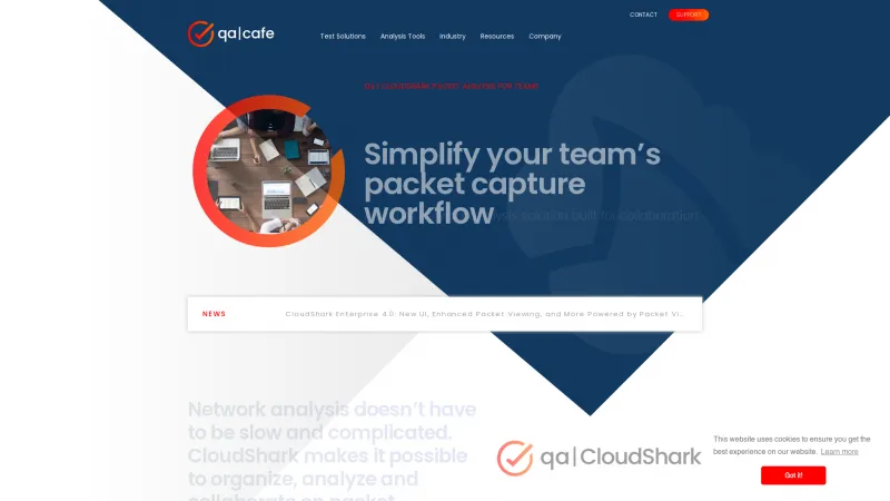 Homepage of CloudShark