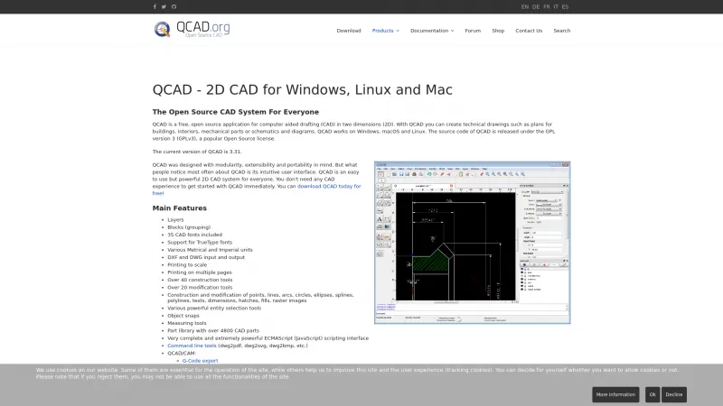 Homepage of QCAD