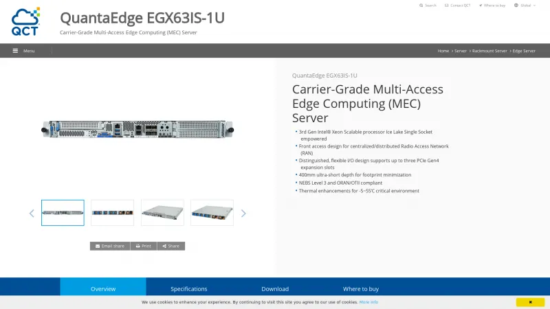 Homepage of QCT QuantaEdge