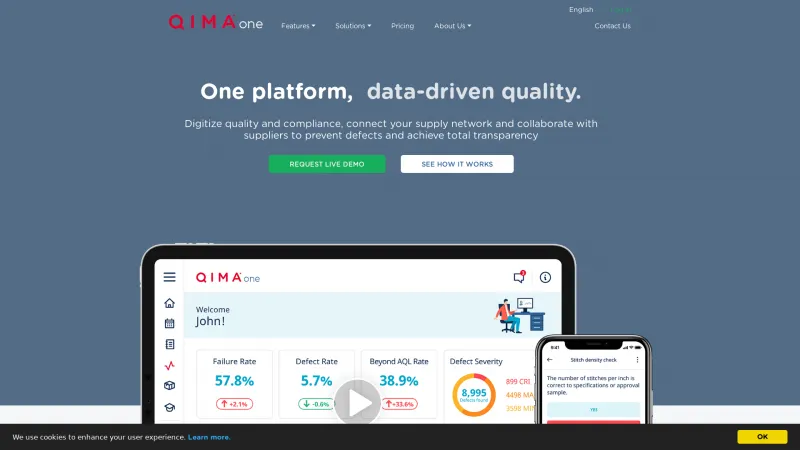 Homepage of QIMAone