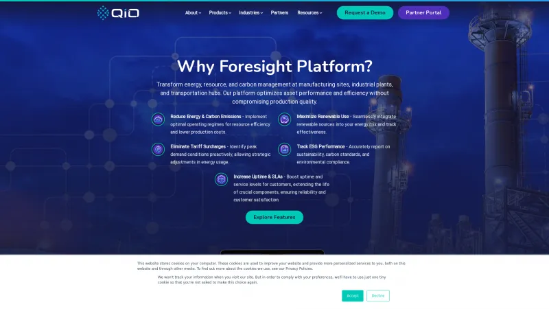 Homepage of QiO Foresight Platform