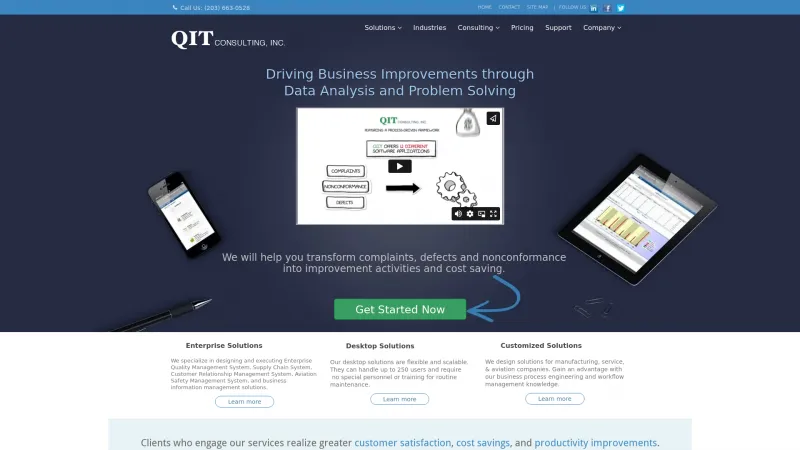 Homepage of QIT Enterprise Quality Management