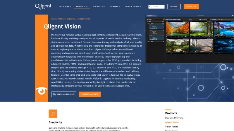 Homepage of Qligent Vision