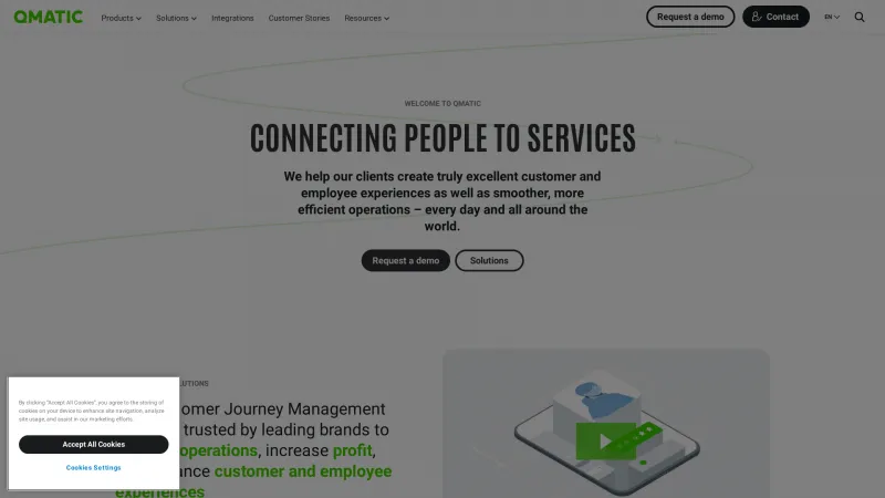 Homepage of Qmatic Experience Cloud