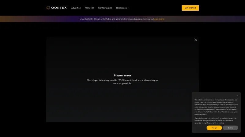 Homepage of Qortex