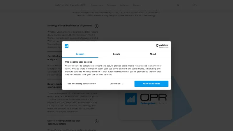 Homepage of QPR EnterpriseArchitect