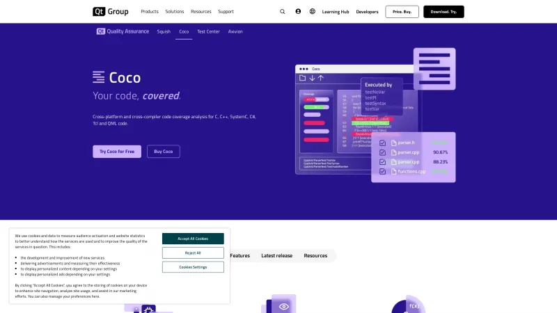 Homepage of Coco