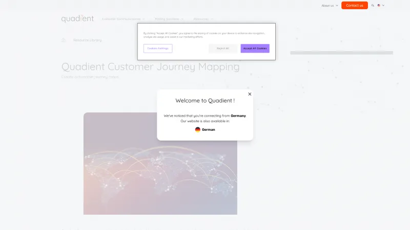 Homepage of Quadient Customer Journey Mapping