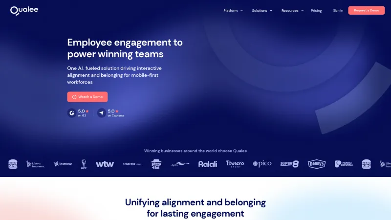 Homepage of Qualee