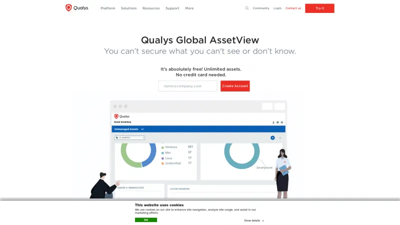 Homepage of Qualys Global AssetView