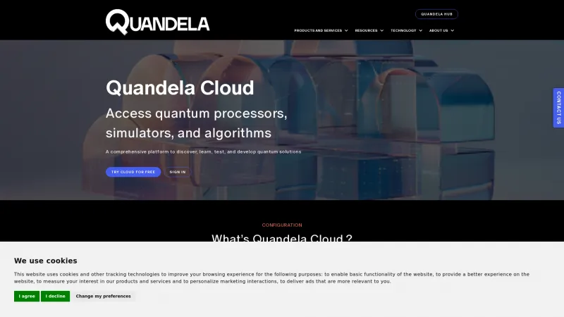 Homepage of Quandela