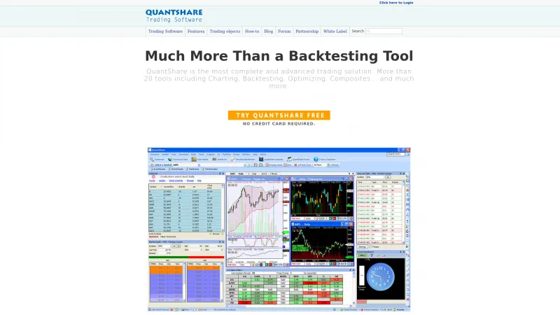 Homepage of QuantShare